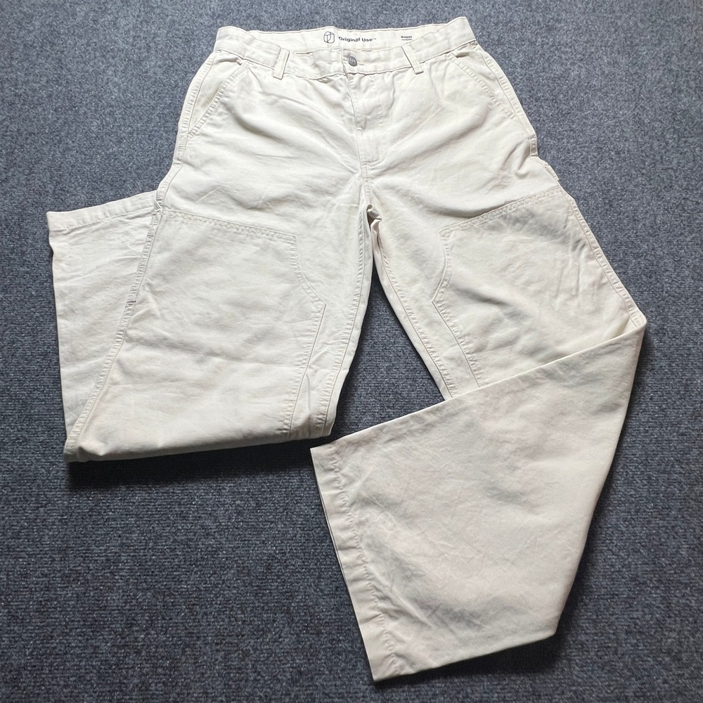 Original Use Mens Baggy Carpenter Pants 32x32 Cream Off White Utility Workwear